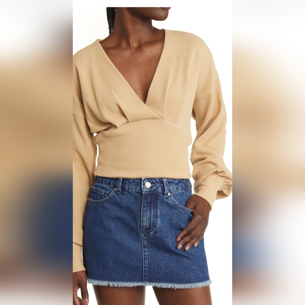 NWT Free People All-Nighter Tee Size XL in Yellow